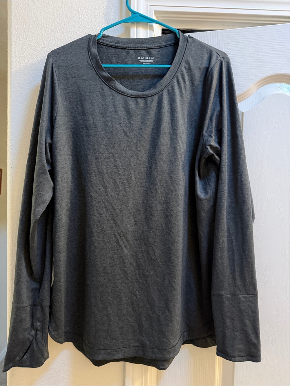 Athleta Women’s Long-Sleeve Crew Tee — Charcoal Gray